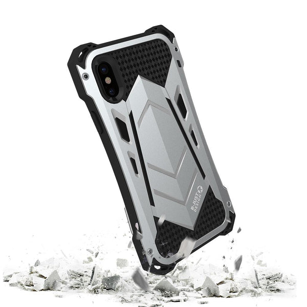 New Luxury Protective Hard Armor Heavy Duty Metal Aluminum Shell Phone Case for iPhone 11 Pro Max XR XS SE / Samsung Galaxy S10 Note 10 Plus