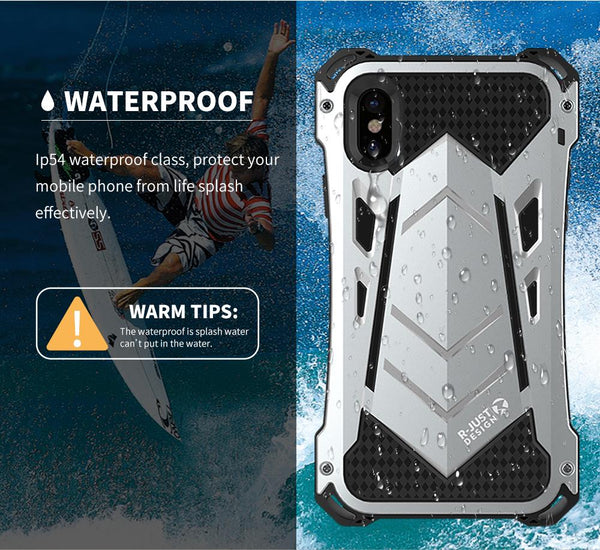 New Luxury Protective Hard Armor Heavy Duty Metal Aluminum Shell Phone Case for iPhone 11 Pro Max XR XS SE / Samsung Galaxy S10 Note 10 Plus