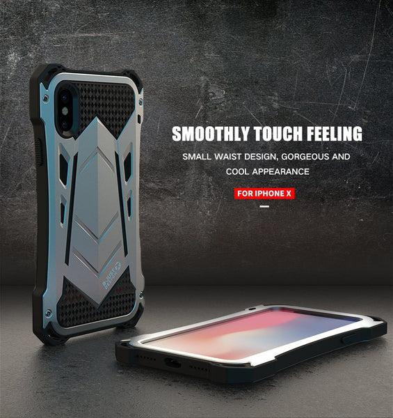 New Luxury Protective Hard Armor Heavy Duty Metal Aluminum Shell Phone Case for iPhone 11 Pro Max XR XS SE / Samsung Galaxy S10 Note 10 Plus