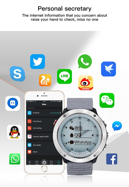 New Transparent Screen Smart Watch Men IP68 Waterproof Heart Rate Monitor Stainless Steel Clock Smartwatch For IOS Android