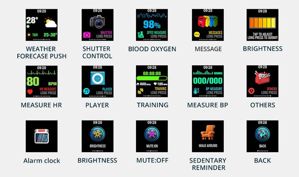 New Smart Watch IP67 Waterproof Activity Fitness Tracker Heart Rate Monitor Smartwatch for iPhone Android