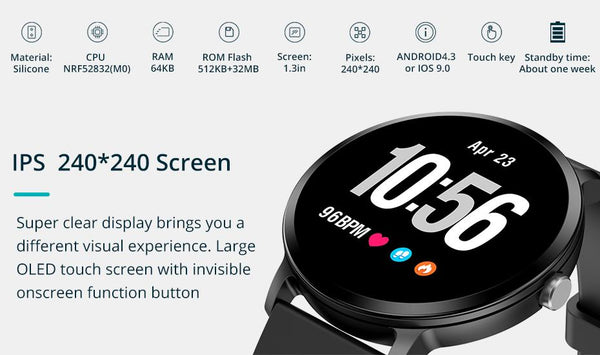 New Smart Watch IP67 Waterproof Activity Fitness Tracker Heart Rate Monitor Smartwatch for iPhone Android