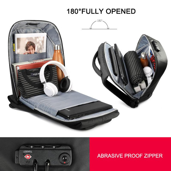New Anti-Theft Laptop Soft-Handle Backpack USB Charging Smart Back Pack Bag for Travel Scool