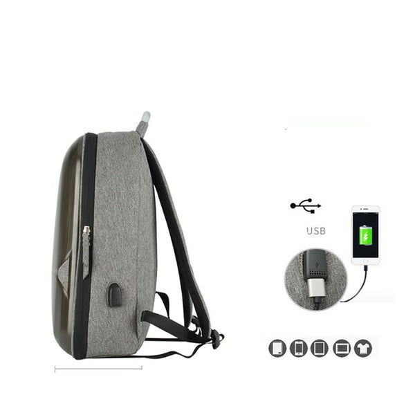 New Hard Shell Water-Repellent USB Charging Laptop Computer Outdoor Travel Backpack