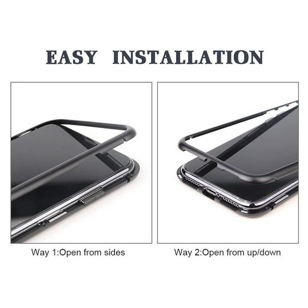 New Magnetic Metallic Adsorption Flip Phone Case Glass Back Cover for Samsung Galaxy S9 S8 S7 Edge Series