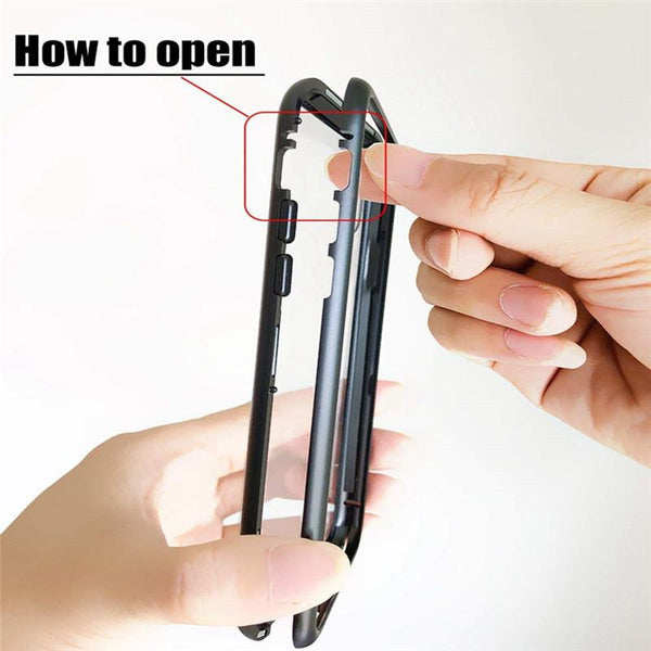 New Magnetic Metallic Adsorption Flip Phone Case Glass Back Cover for Samsung Galaxy S9 S8 S7 Edge Series