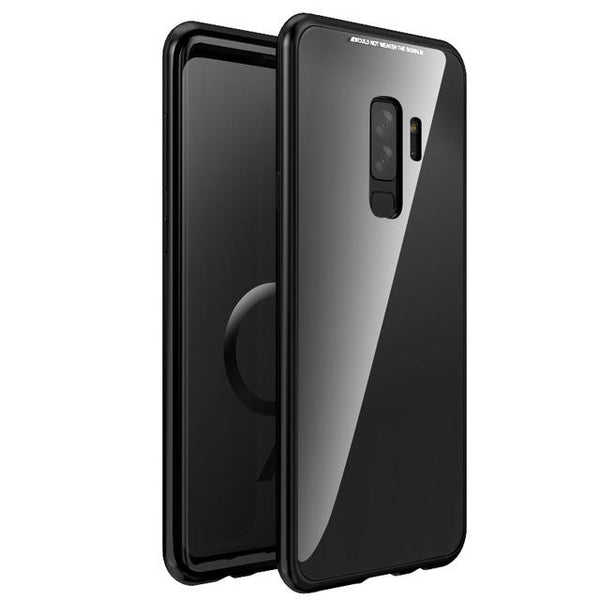 New Magnetic Metallic Adsorption Flip Phone Case Glass Back Cover for Samsung Galaxy S9 S8 S7 Edge Series