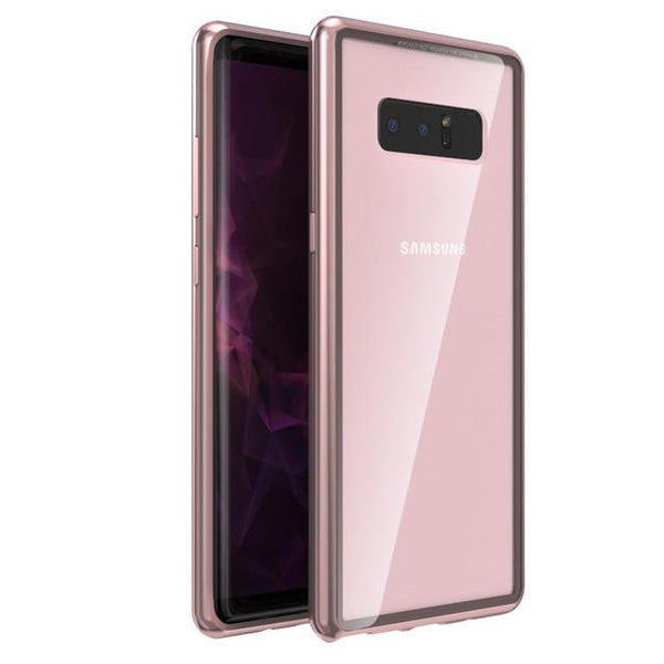 New Magnetic Metallic Adsorption Flip Phone Case Glass Back Cover for Samsung Galaxy S9 S8 S7 Edge Series