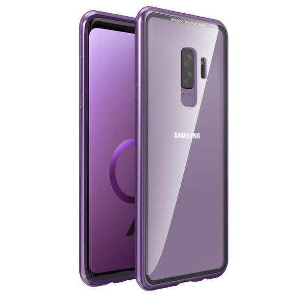 New Magnetic Metallic Adsorption Flip Phone Case Glass Back Cover for Samsung Galaxy S9 S8 S7 Edge Series