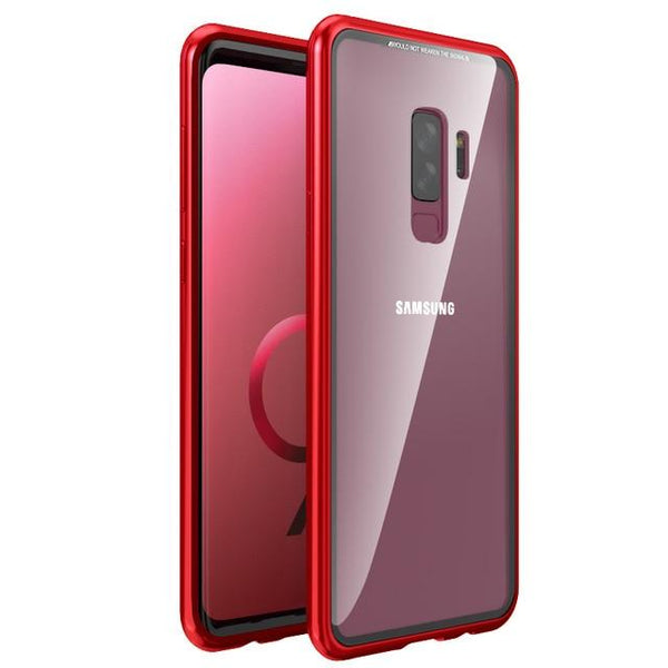 New Magnetic Metallic Adsorption Flip Phone Case Glass Back Cover for Samsung Galaxy S9 S8 S7 Edge Series