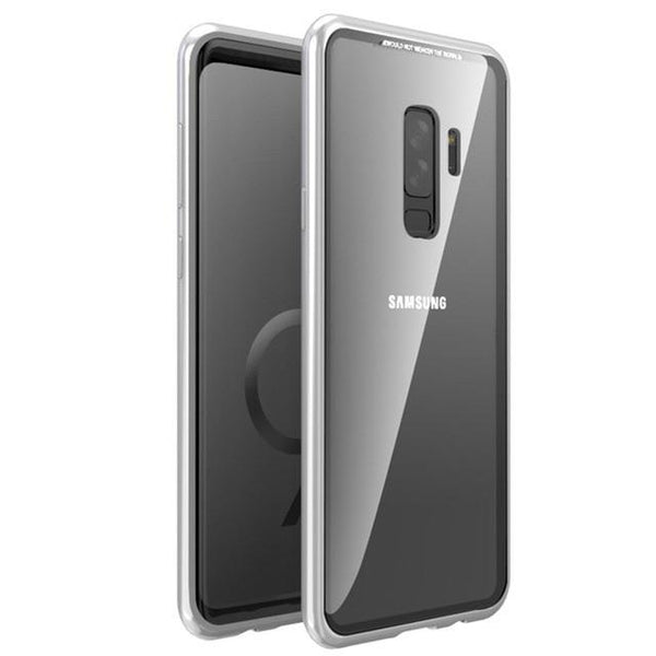 New Magnetic Metallic Adsorption Flip Phone Case Glass Back Cover for Samsung Galaxy S9 S8 S7 Edge Series