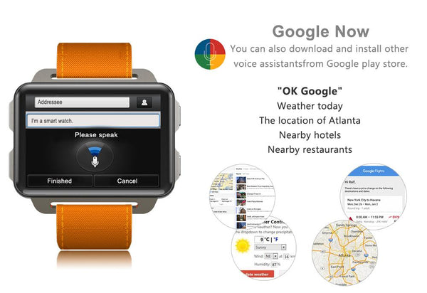 New 2.2" IPS Screen 1GB/16GB Quad Core Android Smartwatch with Bluetooth GPS Wifi for Andriod IOS Windows