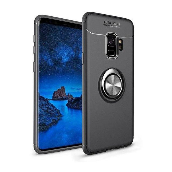 New Metal Magnet Car Kickstand Ring Grip Soft Silicone TPU Case for Samsung S9 Series