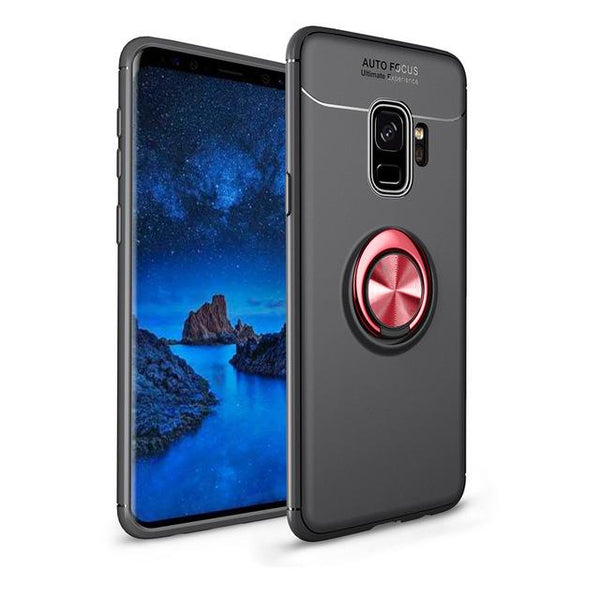 New Metal Magnet Car Kickstand Ring Grip Soft Silicone TPU Case for Samsung S9 Series