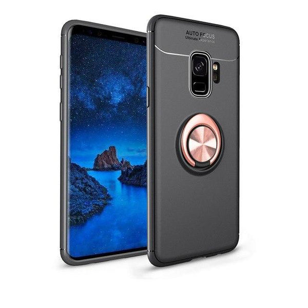 New Metal Magnet Car Kickstand Ring Grip Soft Silicone TPU Case for Samsung S9 Series
