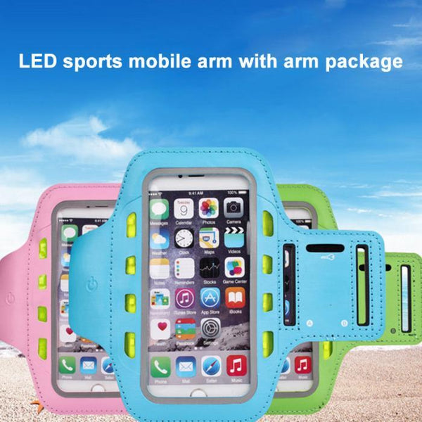 Newly LED Universal Armband Sweatproof 4.7/5.5 Inch Phone Arm Band for Sports Fitness Running iPhone Android Windows