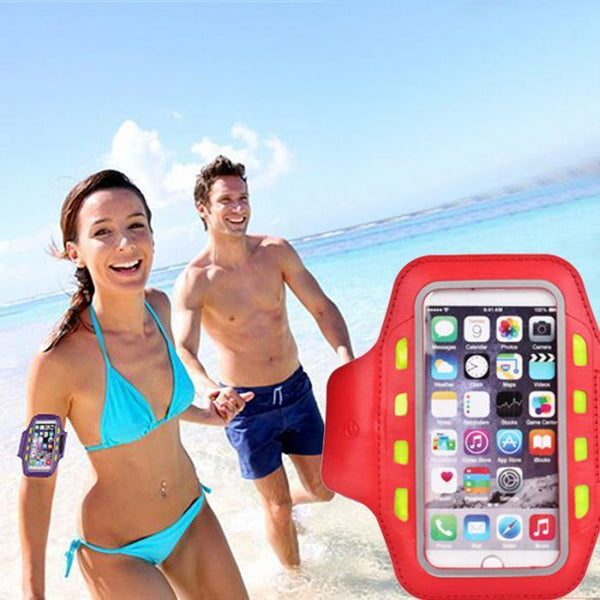Newly LED Universal Armband Sweatproof 4.7/5.5 Inch Phone Arm Band for Sports Fitness Running iPhone Android Windows