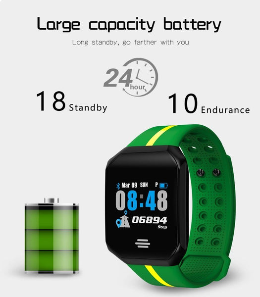 New Pedometer Blood Pressure Heart Rate Monitor Smart Watch IP67 Waterproof Sport Fitness Trakcer For iOS Android