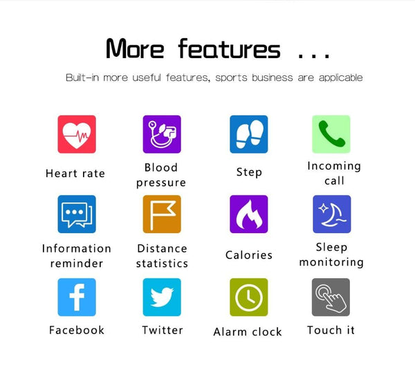 New Pedometer Blood Pressure Heart Rate Monitor Smart Watch IP67 Waterproof Sport Fitness Trakcer For iOS Android