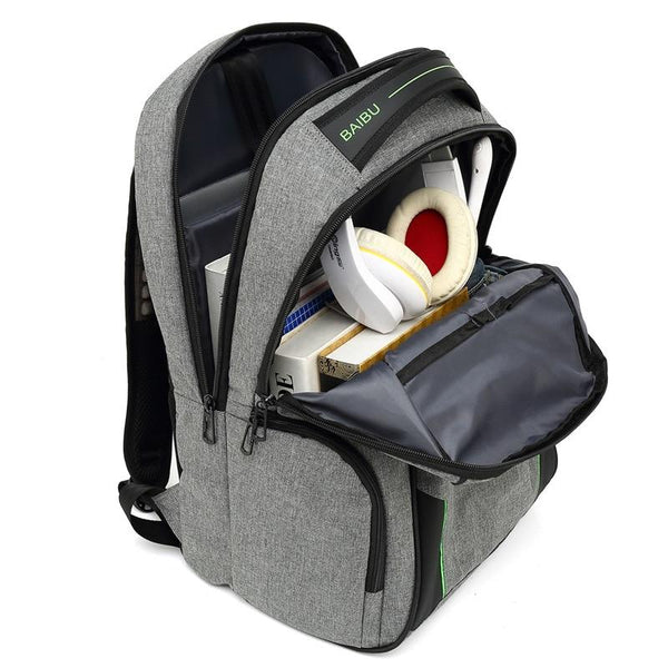 New Large Capacity Anti-Theft 15.6'' Laptop Backpacks Water-Repellent USB Charge Leisure Travel Backpack