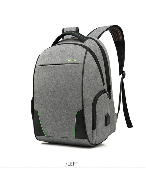 New Large Capacity Anti-Theft 15.6'' Laptop Backpacks Water-Repellent USB Charge Leisure Travel Backpack