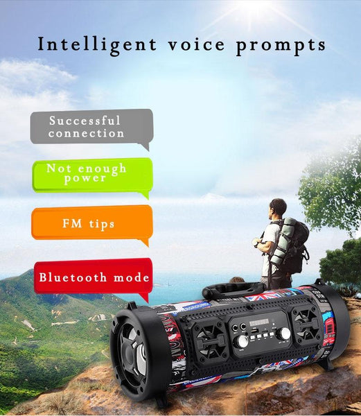 New HIFI Portable Bluetooth Speaker FM Radio 3D Sound Wireless Surround TV Sound Bar Subwoofer With Mic For IOS Android