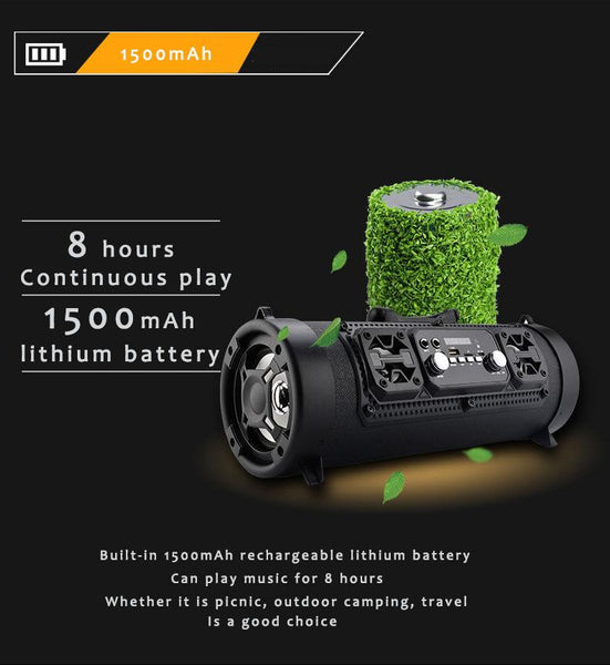 New HIFI Portable Bluetooth Speaker FM Radio 3D Sound Wireless Surround TV Sound Bar Subwoofer With Mic For IOS Android
