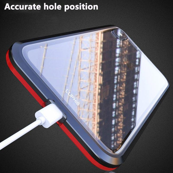 New Bulit-In Magnetic Luxury Anti-Shock Metal Frame Glass Case Cover For iPhone 11 Pro Max XS XR Samsung Galaxy S20 Series