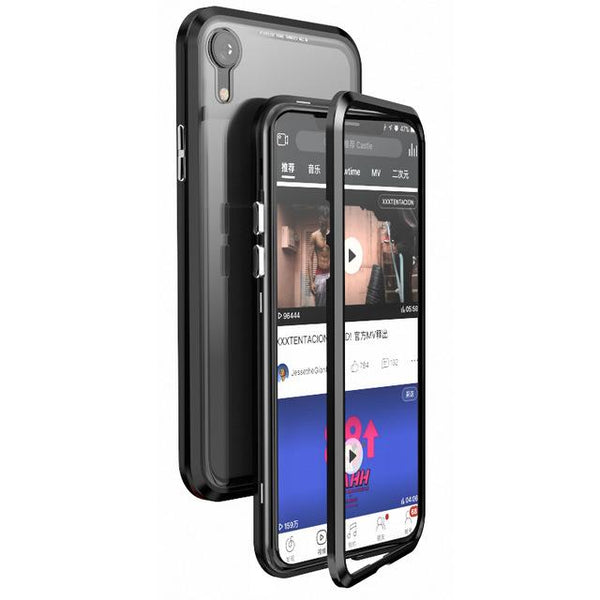 New Bulit-In Magnetic Luxury Anti-Shock Metal Frame Glass Case Cover For iPhone 11 Pro Max XS XR Samsung Galaxy S20 Series