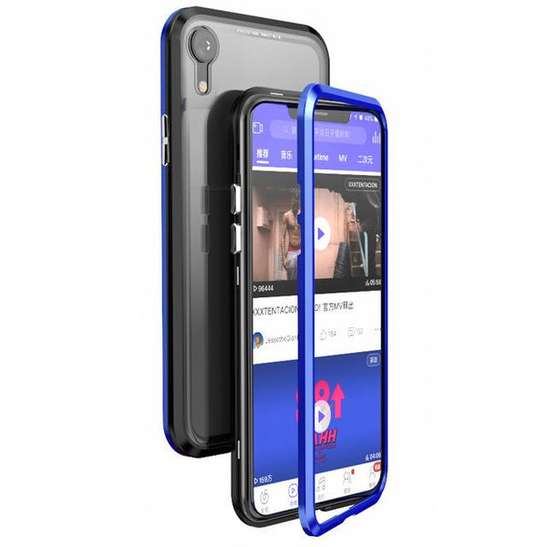 New Bulit-In Magnetic Luxury Anti-Shock Metal Frame Glass Case Cover For iPhone 11 Pro Max XS XR Samsung Galaxy S20 Series