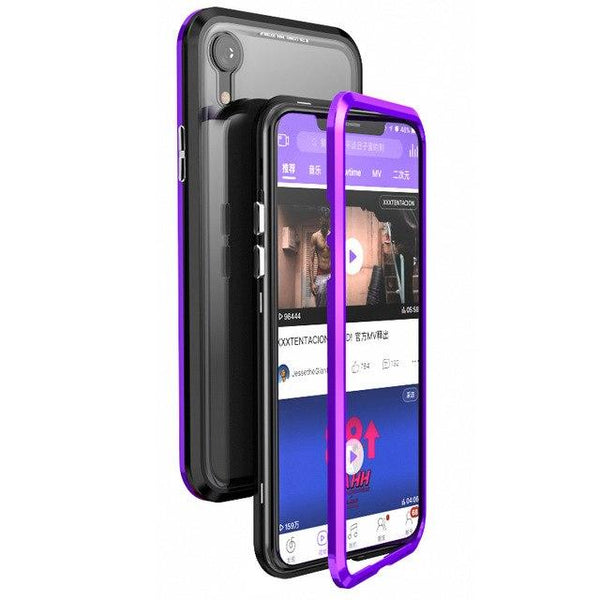New Bulit-In Magnetic Luxury Anti-Shock Metal Frame Glass Case Cover For iPhone 11 Pro Max XS XR Samsung Galaxy S20 Series