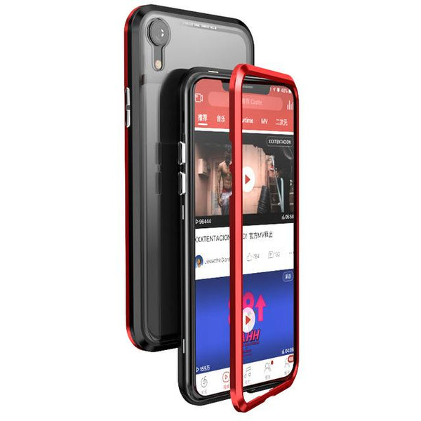 New Bulit-In Magnetic Luxury Anti-Shock Metal Frame Glass Case Cover For iPhone 11 Pro Max XS XR Samsung Galaxy S20 Series