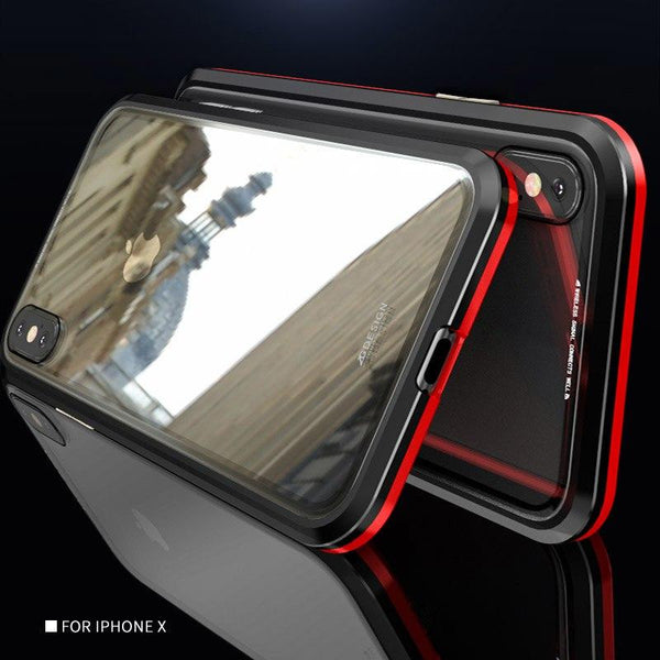 New Bulit-In Magnetic Luxury Anti-Shock Metal Frame Glass Case Cover For iPhone 11 Pro Max XS XR Samsung Galaxy S20 Series