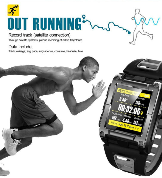 New IP68 Waterproof GPS Compass Bluetooth Smart Watch Heart Rate Monitor For iPhone Android