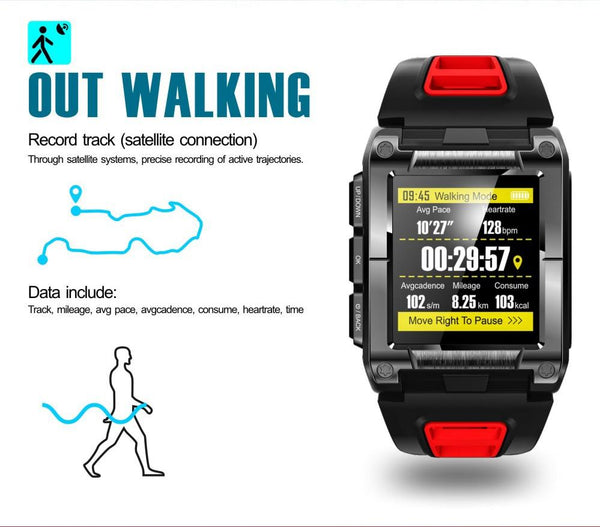 New IP68 Waterproof GPS Compass Bluetooth Smart Watch Heart Rate Monitor For iPhone Android