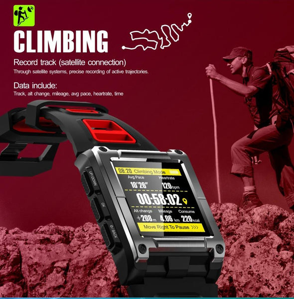 New IP68 Waterproof GPS Compass Bluetooth Smart Watch Heart Rate Monitor For iPhone Android