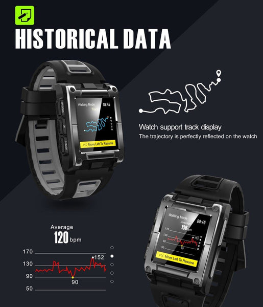 New IP68 Waterproof GPS Compass Bluetooth Smart Watch Heart Rate Monitor For iPhone Android