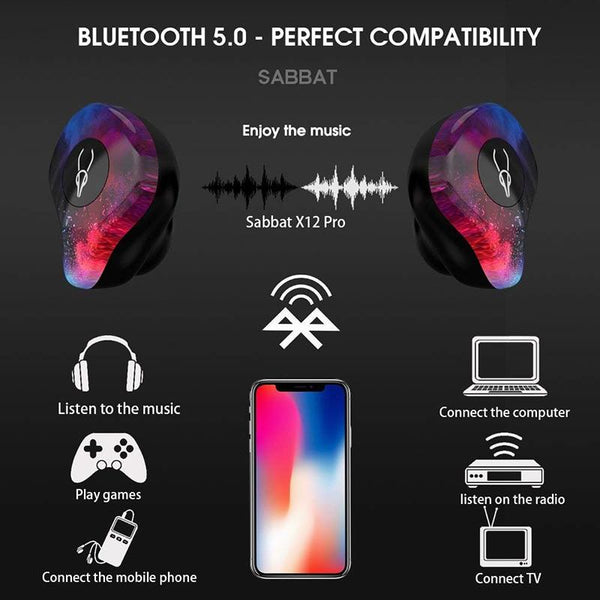 New Bluetooth 5.0 True Wireless Stereo Earbuds Earphones IPX5 Water-Resistant Headset for Phone HD Communication with Charge Box