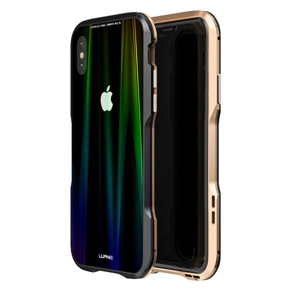 New Luxury Magnetic Alloy Metallic Armor Frame With 9H Steel Backboard Case For Apple iPhone XS XR Series