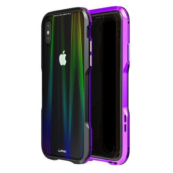 New Luxury Magnetic Alloy Metallic Armor Frame With 9H Steel Backboard Case For Apple iPhone XS XR Series