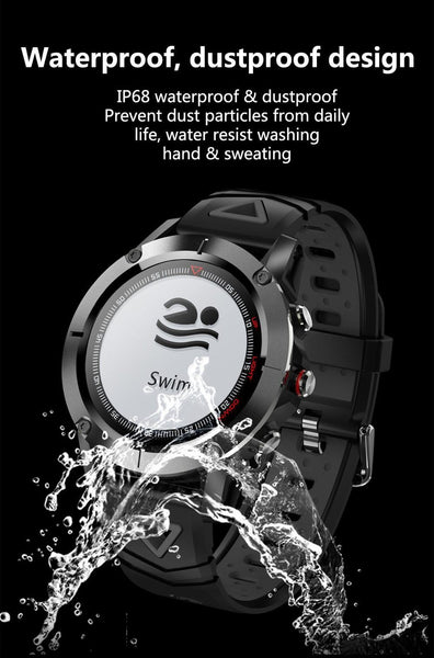 New GPS Compass Transparent Screen IP68 Speedometer Sport Watch Heart Rate Monitor Multi-Sport Fitness Tracker Smartwatch