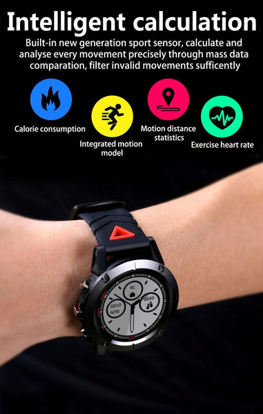 New GPS Compass Transparent Screen IP68 Speedometer Sport Watch Heart Rate Monitor Multi-Sport Fitness Tracker Smartwatch