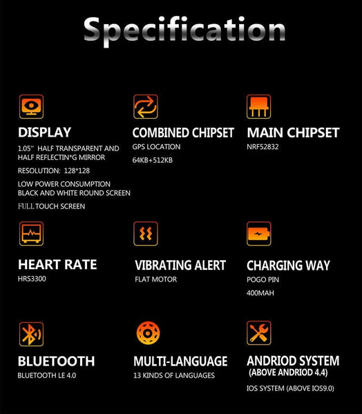 New GPS Compass Transparent Screen IP68 Speedometer Sport Watch Heart Rate Monitor Multi-Sport Fitness Tracker Smartwatch