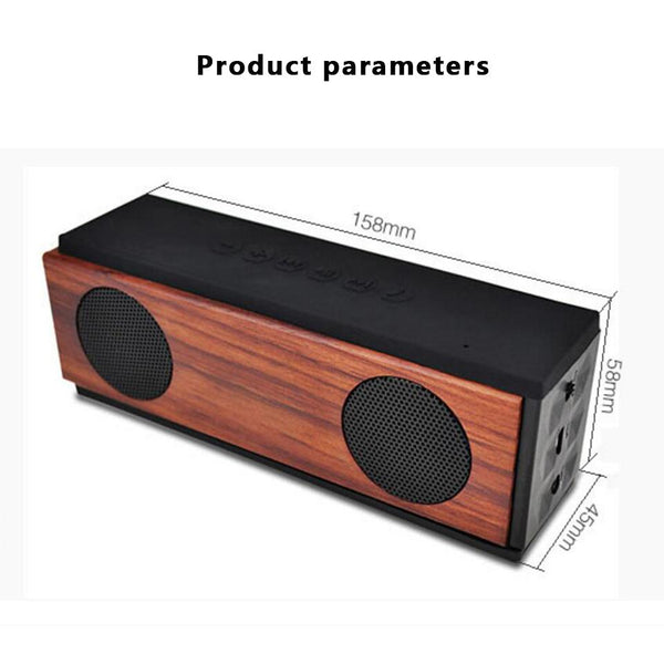 New Wireless Bluetooth Wood Portable Subwoofer Hifi Column Bass USB Soundbar Desktop Speaker For iOS Android