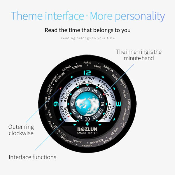 New 3D UI Digital Smart Watch Sport Smartwatch Heart Rate Calories Remote Wristwatch for Android & iPhones