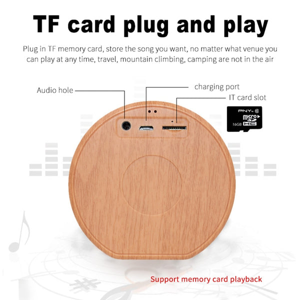 New Wood Grain Wireless Bluetooth Portable Mini Subwoofer Audio Gift Stereo Speaker