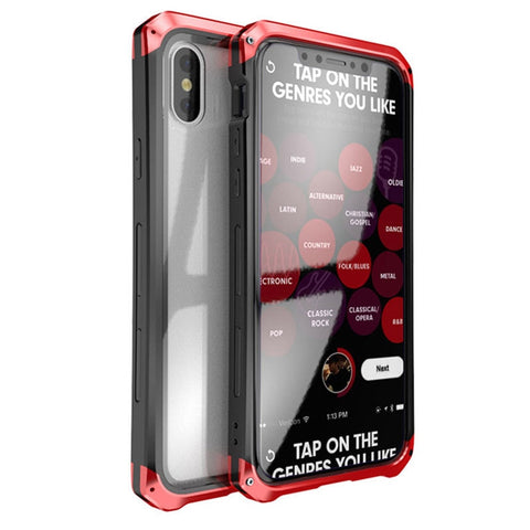 New Luxury Metal Glass Aluminum Bumper Coque Case Bumper Cover For iPhone X XS Series