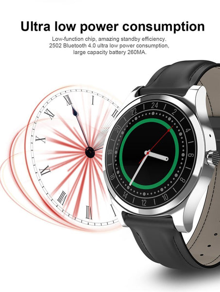 New Men Business Bluetooth Smart Watch Wristwatch Heart Rate Monitor Blood Pressure Fitness Tracker Smartwatch for Android iPhone Windows