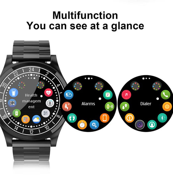 New Men Business Bluetooth Smart Watch Wristwatch Heart Rate Monitor Blood Pressure Fitness Tracker Smartwatch for Android iPhone Windows