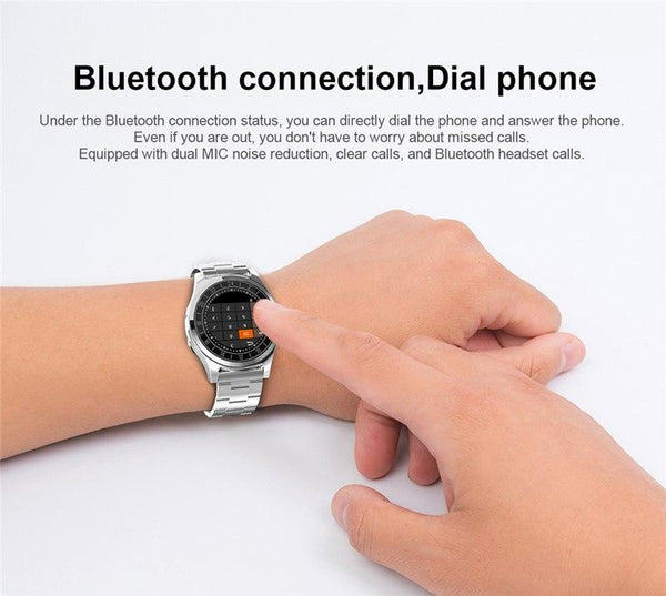 New Men Business Bluetooth Smart Watch Wristwatch Heart Rate Monitor Blood Pressure Fitness Tracker Smartwatch for Android iPhone Windows